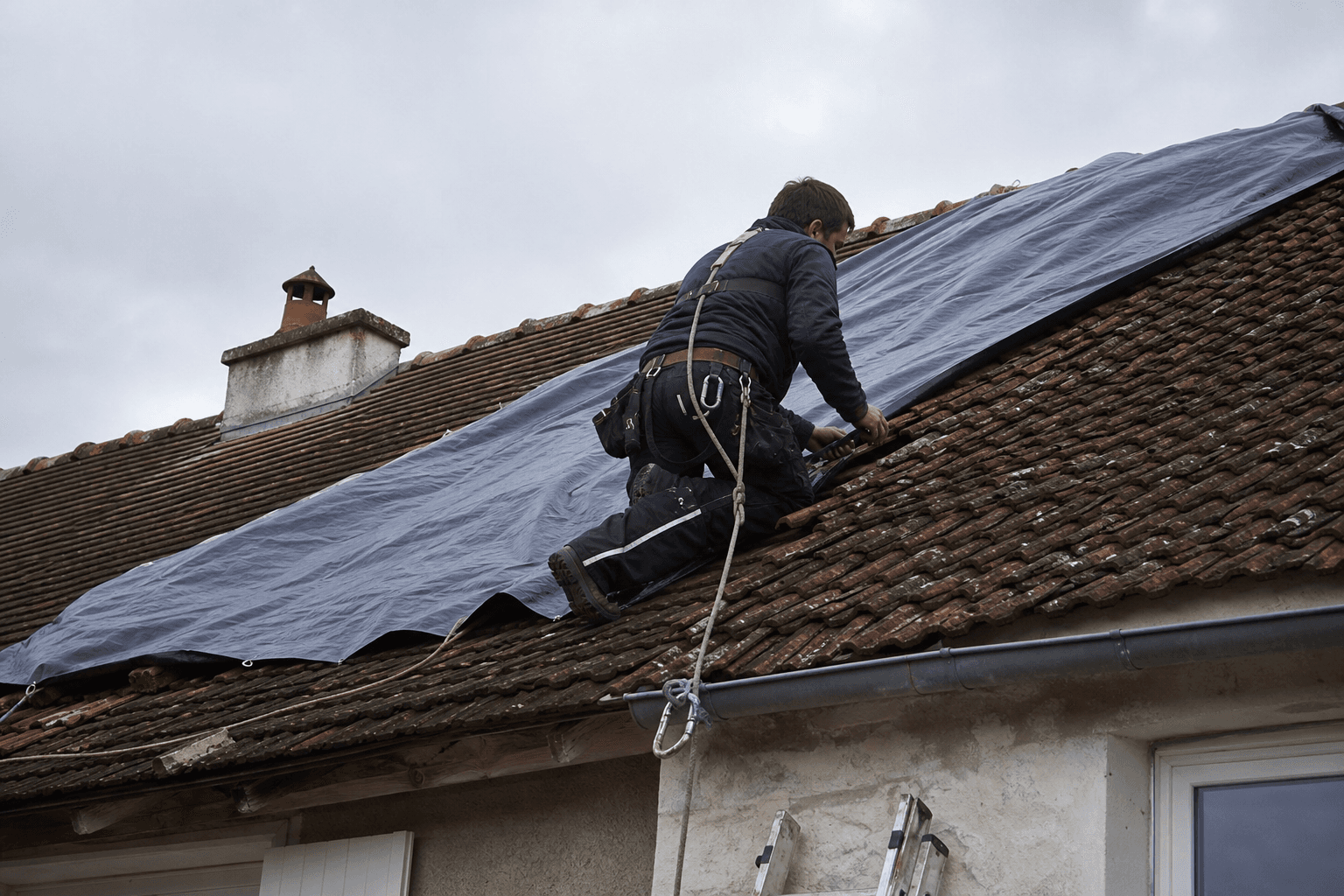 Sécurisation d’urgence d’une toiture après tempête en Loir-et-Cher
